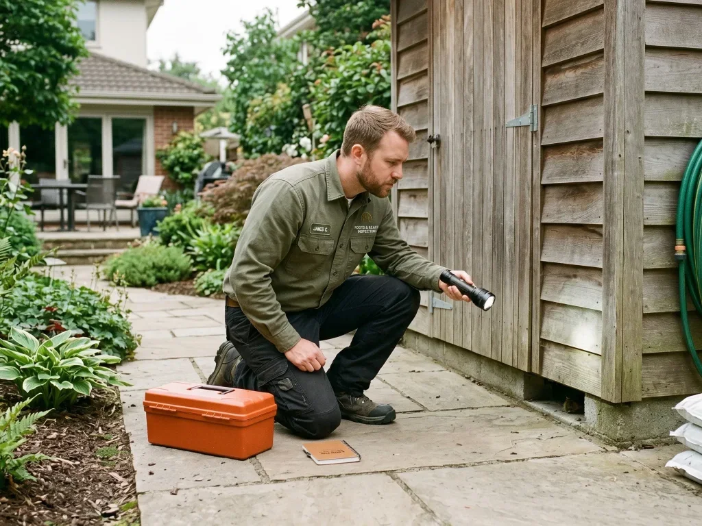 Technicienne certifiée inspectant un dispositif professionnel lors d'une intervention d'urgence à Marseille.