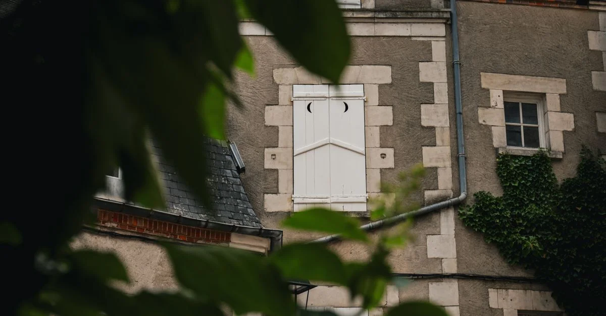 Découvrez un mur de maison tranquille recouvert de lierre dans la ville pittoresque de Sancerre, en France.